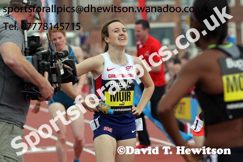 Laura Muir after winning the One Mile, Great North CityGames. Photo: David T. Hewitson/Sports for All Pics